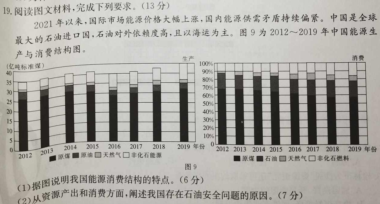 福建省漳州市2025届高中毕业班第一次教学质量检测地理试卷答案。