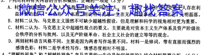 百师联盟 2023-2024学年度高二阶段性考试语文