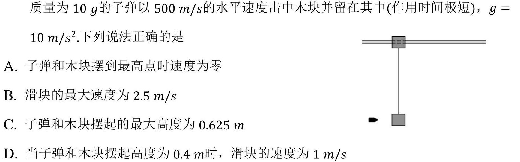 江西省高三年级2024年2月考试(24-367C)物理试题.