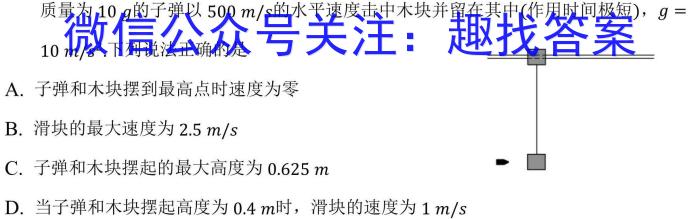 2025届全国名校高三单元检测示范卷·(六)6物理试卷答案