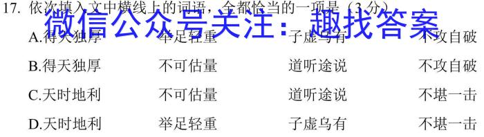 安徽省2023-2024学年度第二学期九年级第一次质量检测/语文