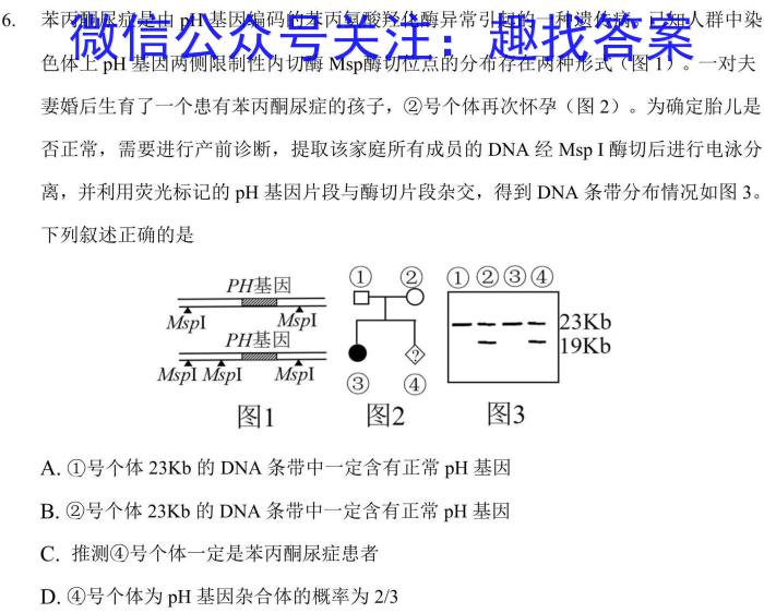 2024届百校联盟高考模拟信息金卷(二)生物学试题答案