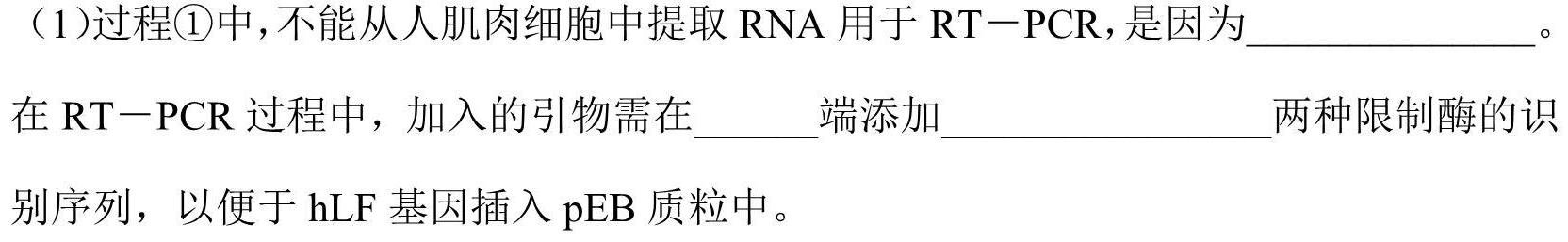 昆明市第一中学2024届高中新课标高三第八次考前适应性训练生物学部分