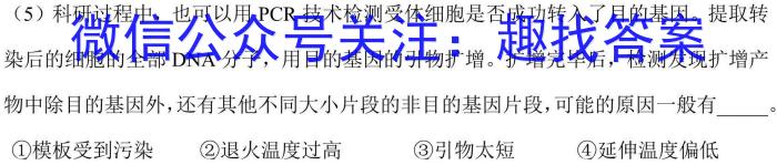 [陕西三模]2024年陕西省高三教学质量检测试题(三)3生物学试题答案