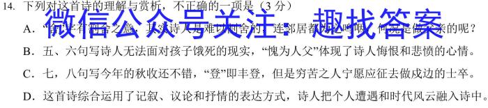 湖北省2024年秋季鄂东南省级示范高中教育教学改革联盟学校高二起点考试语文