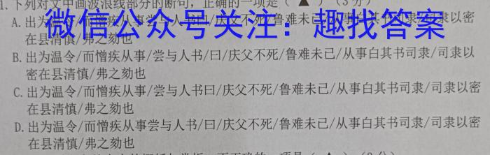 2024年普通高等学校招生统一考试 ·冲刺调研押题卷(一)1/语文