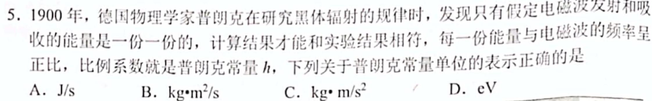 2023~2024学年河南省中招备考试卷(四)4(物理)试卷答案