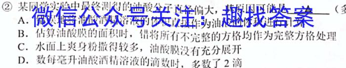 天一大联考2024-2025学年（上）高二年级开学考物理试题答案