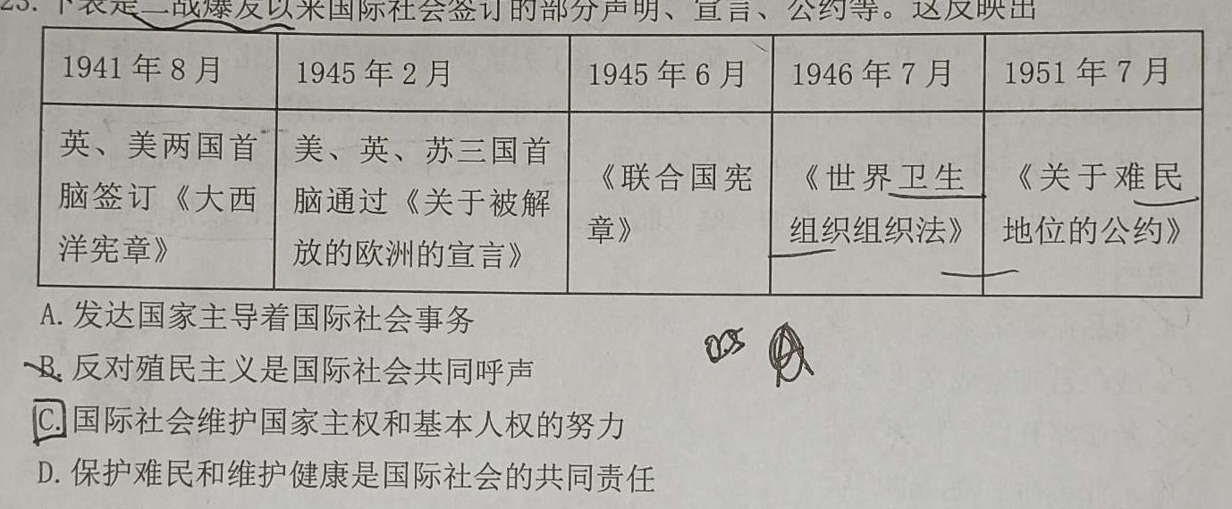 【精品】学普试卷 2024届高三第三次冲刺版(三)3思想政治