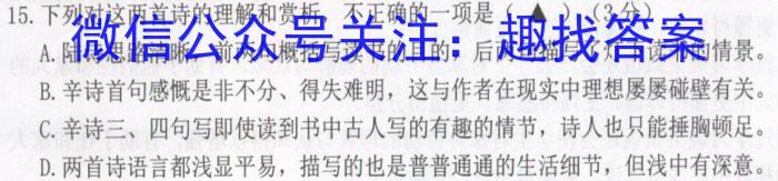 2025届陕西省高考选科调研考试（9月）语文