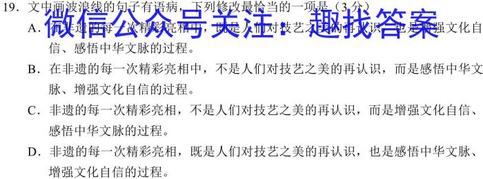 2024年河南省普通高中招生考试模拟试卷(经典一)/语文