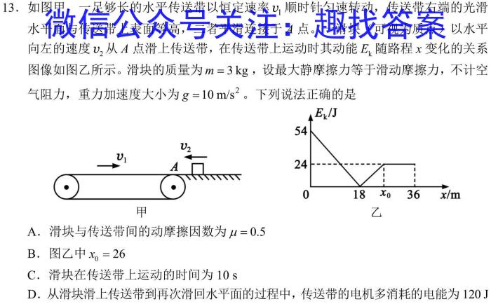 山东省高二2024年临沂市2022级普通高中学科素养水平监测试卷物理试题答案