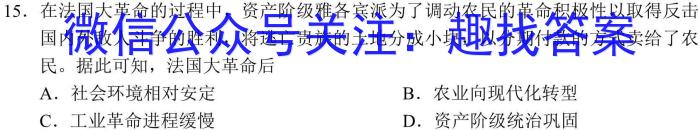 2024年全国高考·冲刺预测卷(六)6历史试卷答案