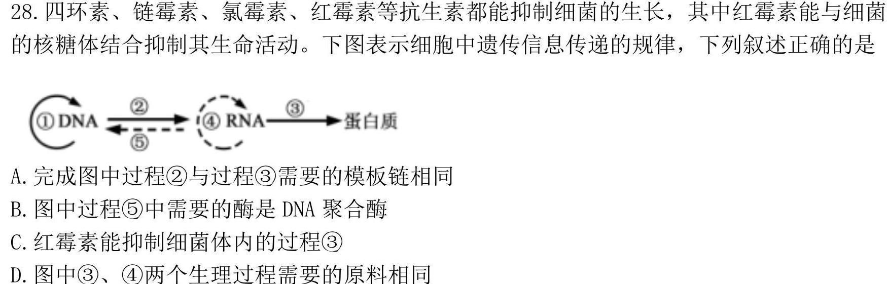 [梅州二模]2024年梅州市高三总复习质检试卷(2024.4)生物