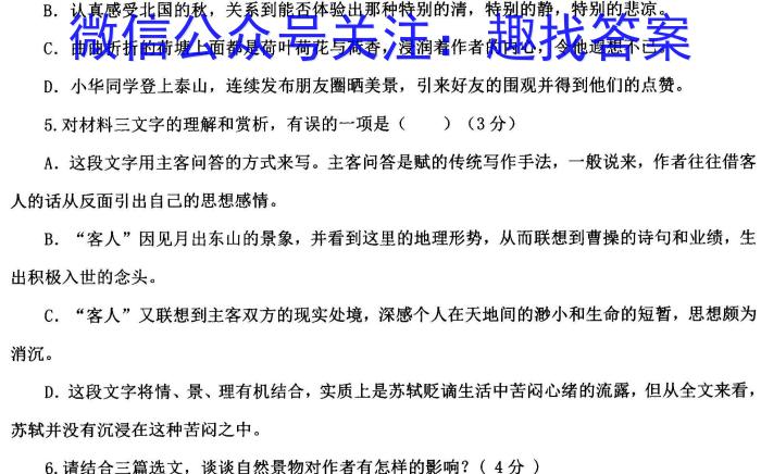 河北省邯郸市2024年初三毕业班4月模拟检测语文