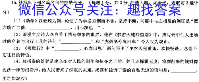 云南省高二红河州、文山州2024年高中学业质量监测语文