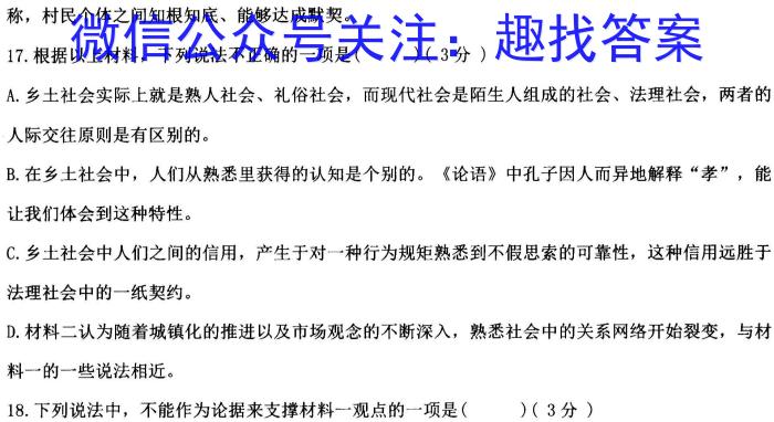 衡水金卷·2024届高三年级4月份大联考（新教材）语文