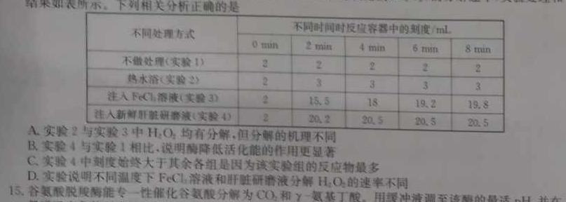 山西省2024-2025学年度高二年级上学期9月开学考生物