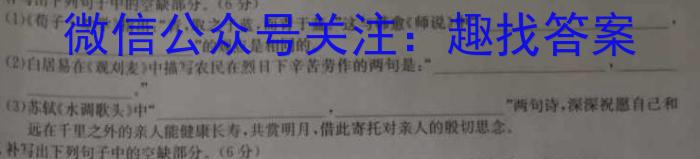 黔东南州2023-2024学年度高一第二学期期末文化水平测试语文