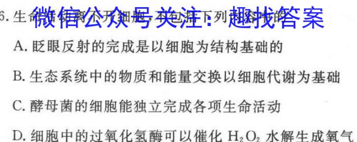 2023-2024学年第二学期福建省部分学校教学联盟高一年级期中质量检测生物学试题答案