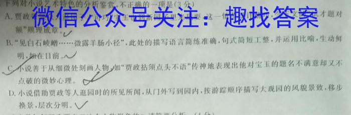 安徽省宿州市、省示范高中2024-2025学年第一学期高二期中教学质量检测语文