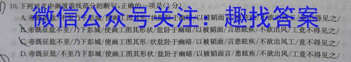 湖南省2024届高三一起考大联考(模拟二)/语文