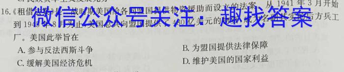 湖南省长沙市周南教育集团高二年级下学期入学考试历史试卷答案