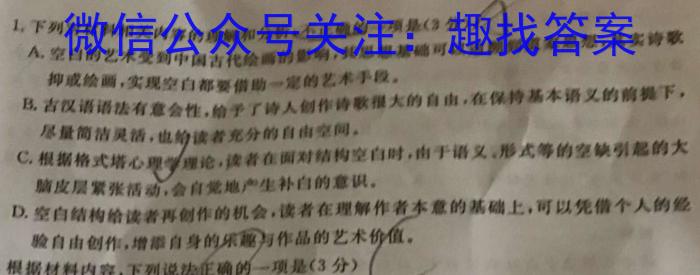 江西省高二萍乡市2023-2024学年度第二学期期末考试(24-596B)语文