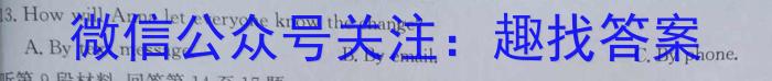 江西省2024年九年级中考总复习模拟卷（三）英语试卷答案