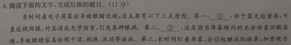 安徽省金安24届高三年级考前适应性考试(24-452C)语文