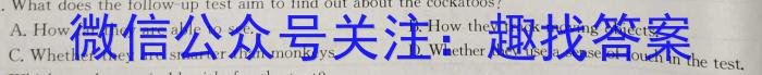 安徽省2024年九年级中考模拟预测（二）英语试卷答案