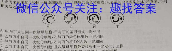 安徽省2024届下学期九年级开学考试（2.27）生物学试题答案