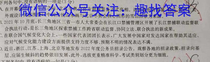 赢战高考2024高考模拟冲刺卷(三)/语文