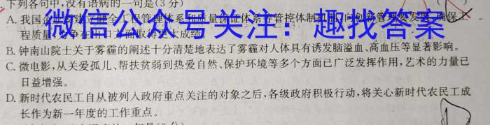 河北省NT2023-2024学年第二学期高一年级收心考试/语文