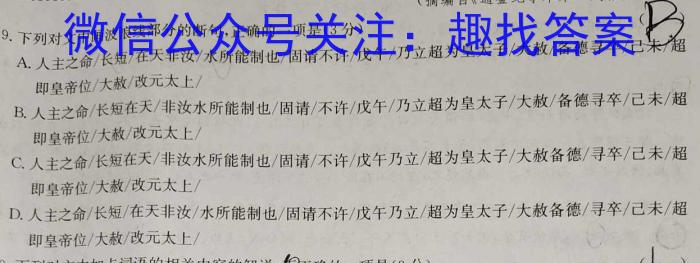 2024年普通高等学校招生全国统一考试 名校联盟 模拟信息卷(T8联盟)(五)语文