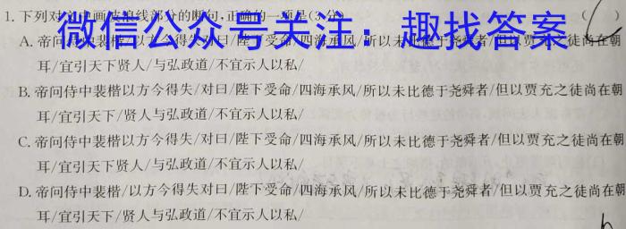 安徽省2024年下学期九年级3月考试语文