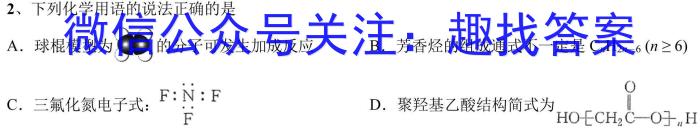 安徽省六安市轻工中学2024年九年级下册第一阶段定时训练化学