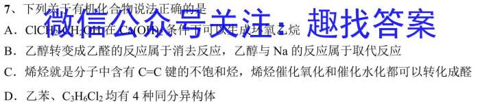 j2024年河北省初中毕业生升学文化课模拟考试（拔高型）化学试卷答案