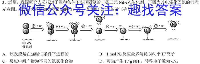 j2024年安徽省中考学业水平检测·试卷(B)化学试卷答案