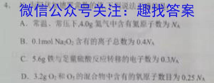 安徽鼎尖教育2023届高一2月开学考化学