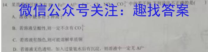 炎德英才 名校联考联合体2023年春季高一入学考试(2月)化学