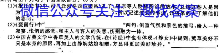 贵州省遵义市2022~2023学年上学期高一年级期末开学测试卷(23-316A)语文