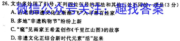 2022~2023学年安徽九年级上学期阶段检测(23-CZ60c)语文
