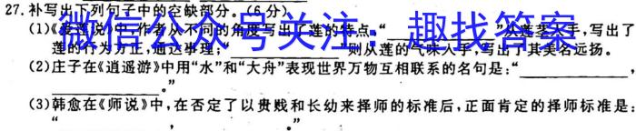 楚雄州中小学2022~2023学年上学期高三期末教育学业质量监测(23-212C)语文