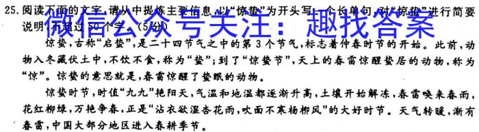 河北省2022-2023学年九年级第一学期末学业水平检测语文