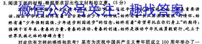 安徽省2023届同步达标月考卷·九年级2月摸底考试语文