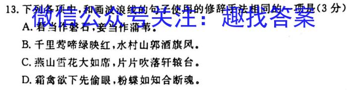 2022-2023学年度第二学期高二年级开学考(2月)语文