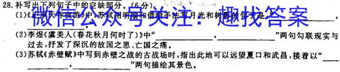 河南省南阳市2022-2023学年秋期高中一年级期终质量评估语文