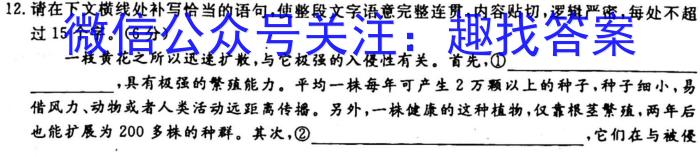 全国名校大联考2024~2023学年高三第七次联考试卷(新高考)语文