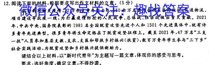 宝鸡教育联盟高三2023届一轮复*收官试题(三)(23368C)语文